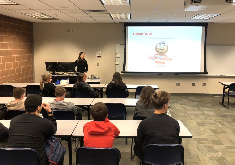 Ohio State students in a classroom