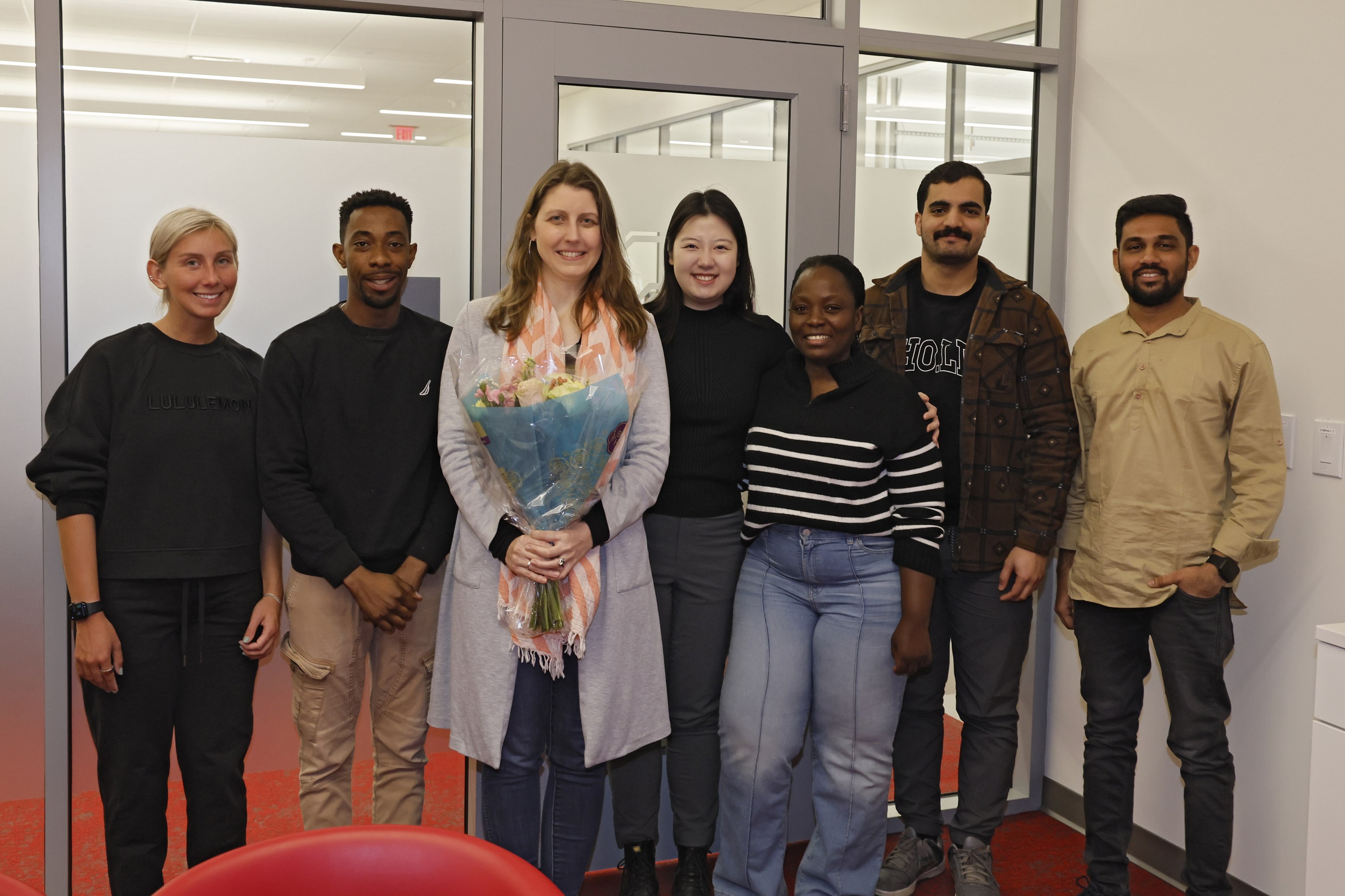 Rachel Kopec with students