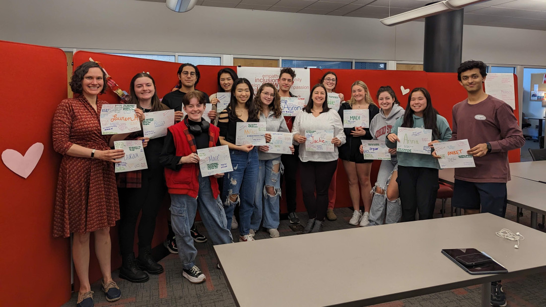 Students and staff of the Dennis Learning Center academic coaching team