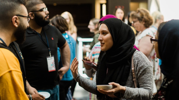 gathering of college students