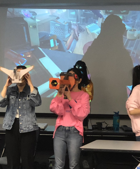 Students using VR