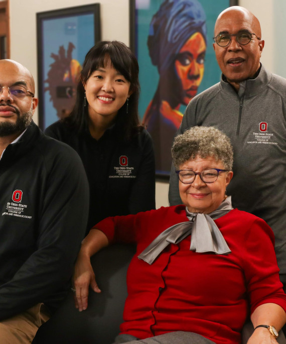 Dean Don Pope-Davis among members of his counseling psychology scholarship project