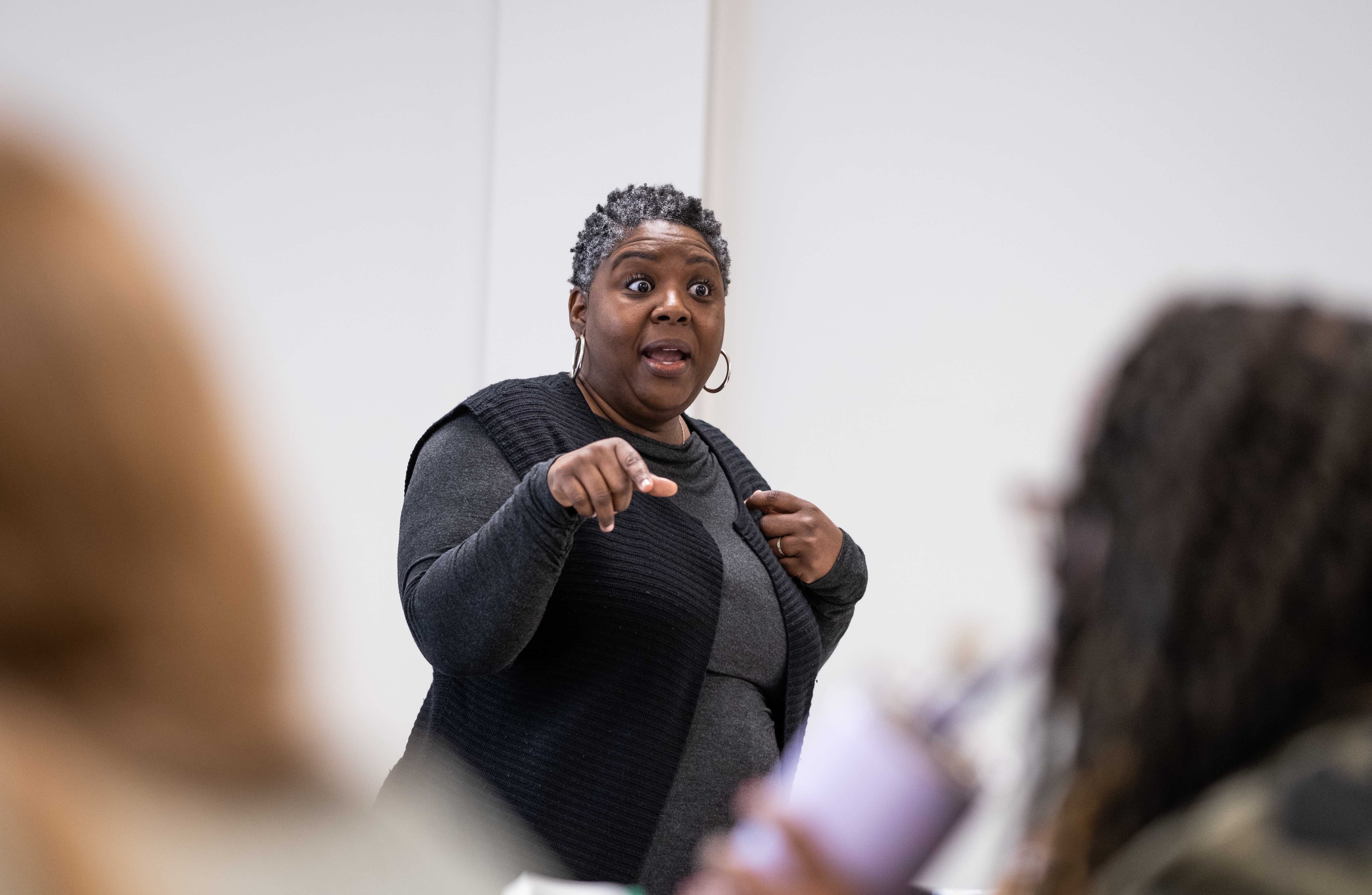 Toya Spencer presenting to group of people