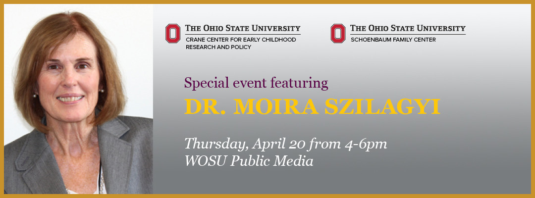 Special event featuring Dr. Moira Szilagyi on April 20 from 4-6 p.m.