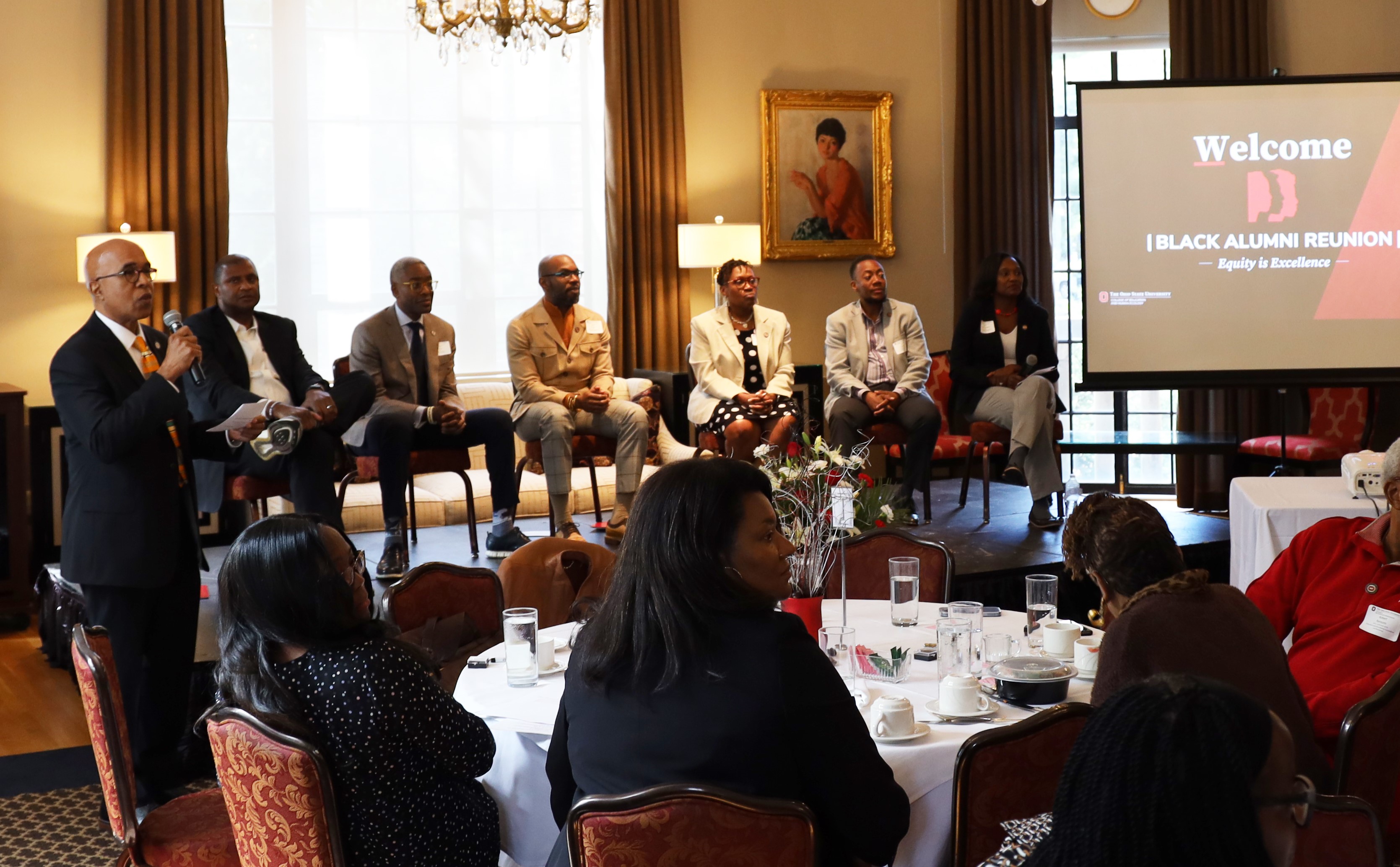 Dean Don Pope-Davis speaking at the Ohio State Black Alumni Reunion