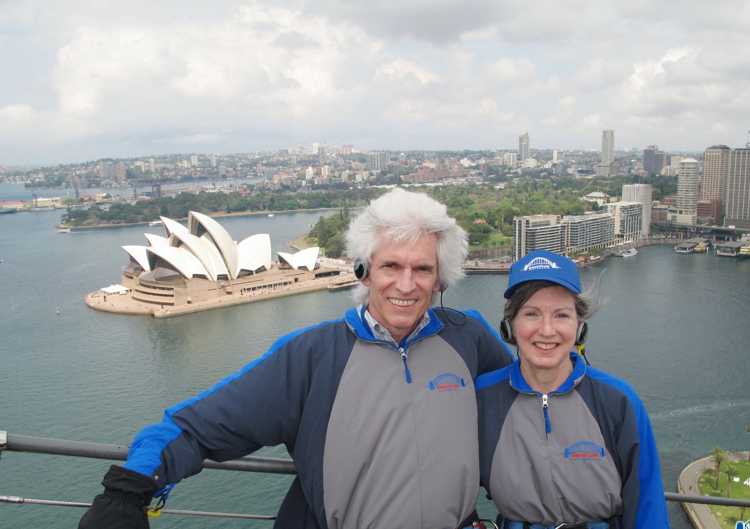 Jeanne Hogarth and husband outside Sydney Opera house